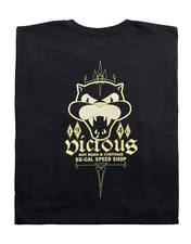 Men's So-Cal Speed Shop Vicious Cat Hot Rods and Customs Black T-Shirt SSM1002TC