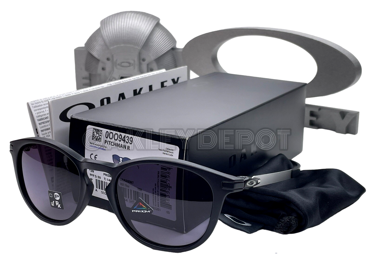 ✓🕶️ OAKLEY PITCHMAN R 009439 SATIN BLACK/PRIZM GREY GRADIENT