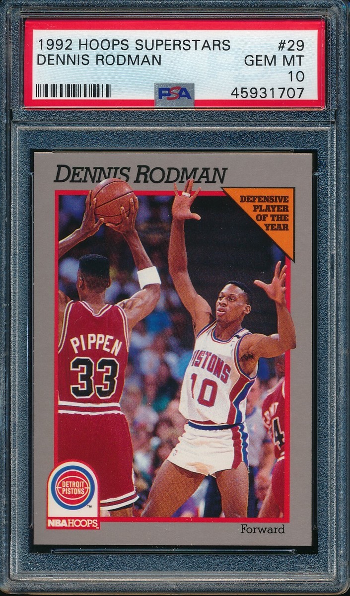 PSA 10 DENNIS RODMAN 1991-1992 Hoops Sears 100 Superstars #29