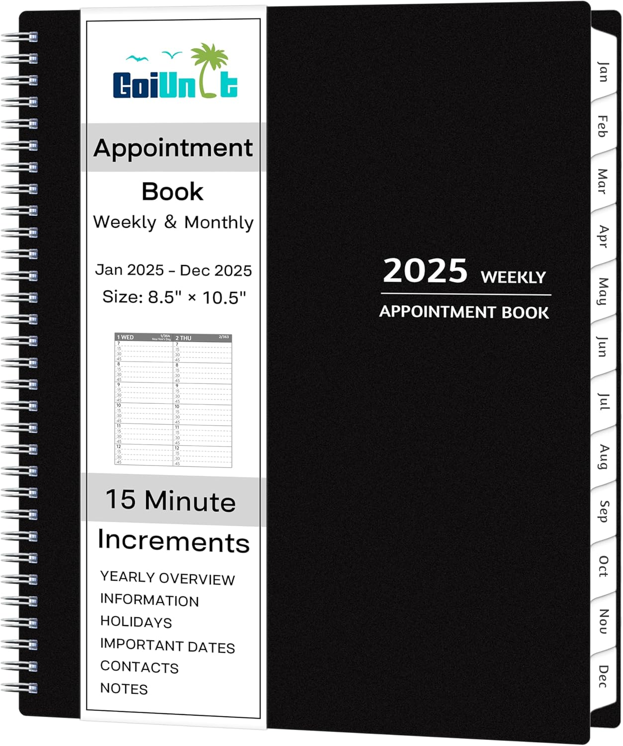 Appointment Book 2025 - Appointment Planner with Weekly ＆ Monthly Spread, Januar