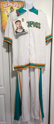 Mens Semi Pro Jackie Moon Official Flint Tropics Warm-up Suit Costume  Halloween