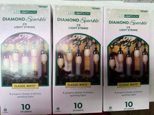 3 boxes Gemmy Lightshow Diamond Sparkle 10 C9 LED Classic White Light Set 597480