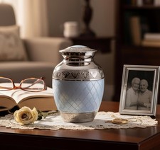 Cremation Urn Memorial Container Jar Pot   Blue 6 inches URN 