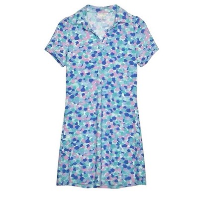Mahi Gold Bars Polo Dress Seashell Print Pique Size XS