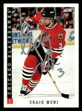 1993 Score Hockey #266 Craig Muni Signed Autograph (no COA)
