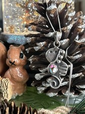 925 Sterling cotton candy whimsical elephant necklace  