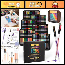 100 Colors Retractable Gel Pens Set - 1mm Fine Point Smooth Writing for Adult Co