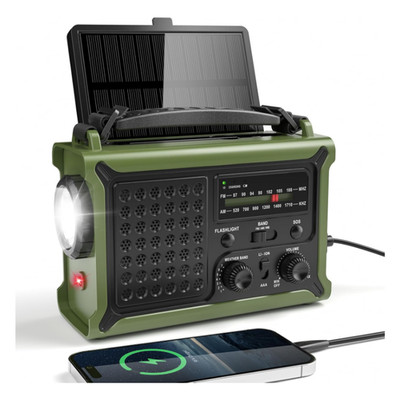 Mesqool Kurbelradio Notfallradio mit 12000 mAh Powerbank und Taschenlampe