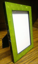 PHOTO FRAME Vintage Ornate Green Resin Smooth Finish 4x6 Picture Tabletop  H22