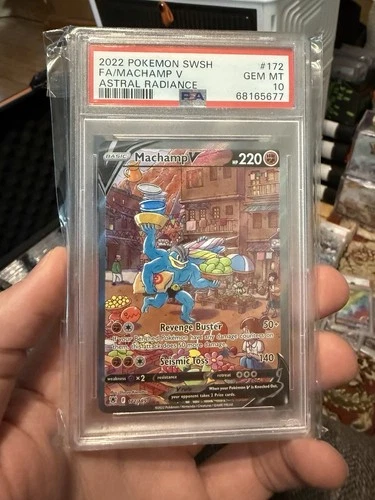 2022 POKEMON SWORD & SHIELD ASTRAL RADIANCE #172 FULL ART/MACHAMP V PSA 10