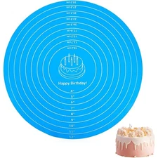 Silicone Baking Mat 12 Inch Round Non-Stick Heat-Resistant Reusable Dough