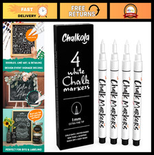 Extra Fine Tip White Chalk Markers 4 Pack - 1...