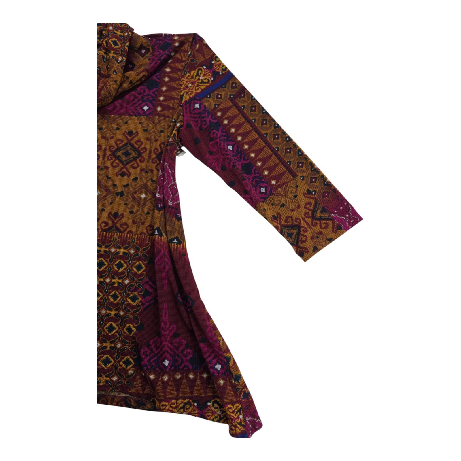 Ruby Rd Tribal Print Boho Patchwork Cowl Neck Tun… - image 5