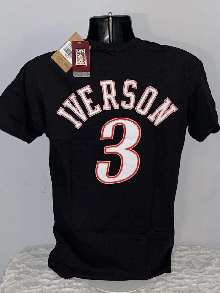 CAMISA JERSEY ALLEN IVERSON 76ERS '97 NBA HARDWOOD MITCHELL & NESS PARA HOMBRE MEDIANA NUEVA CON ETIQUETAS Foto 2 de 2