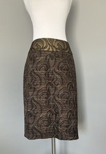 St. John Couture Printed Knee-Length Brown Special Occasion Cocktail Skirt 12 XL