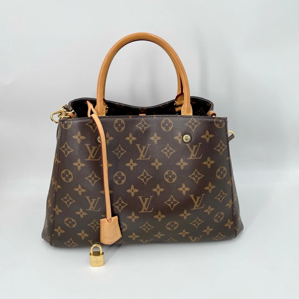 #2 Auténtico bolso de hombro Louis Vuitton Montaigne marrón con monograma de lona usado Foto 2 de 4