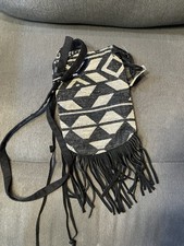 Image of NWT American Eagle Crossbody Bag Aztec Southwest fringe drawstring Closure