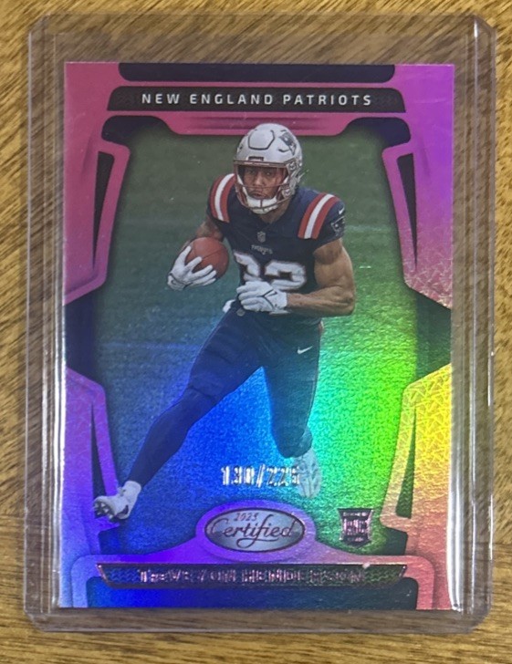 2025 Panini Certified - Rookies TreVeyon Henderson #144 Mirror Pink /225 (RC)
