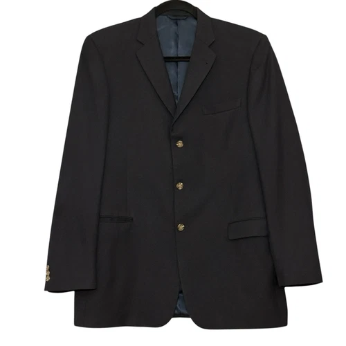 Giacca uomo Burberry vintage 44 XLG blu navy lana 3 bottoni blazer cappotto sportivo
