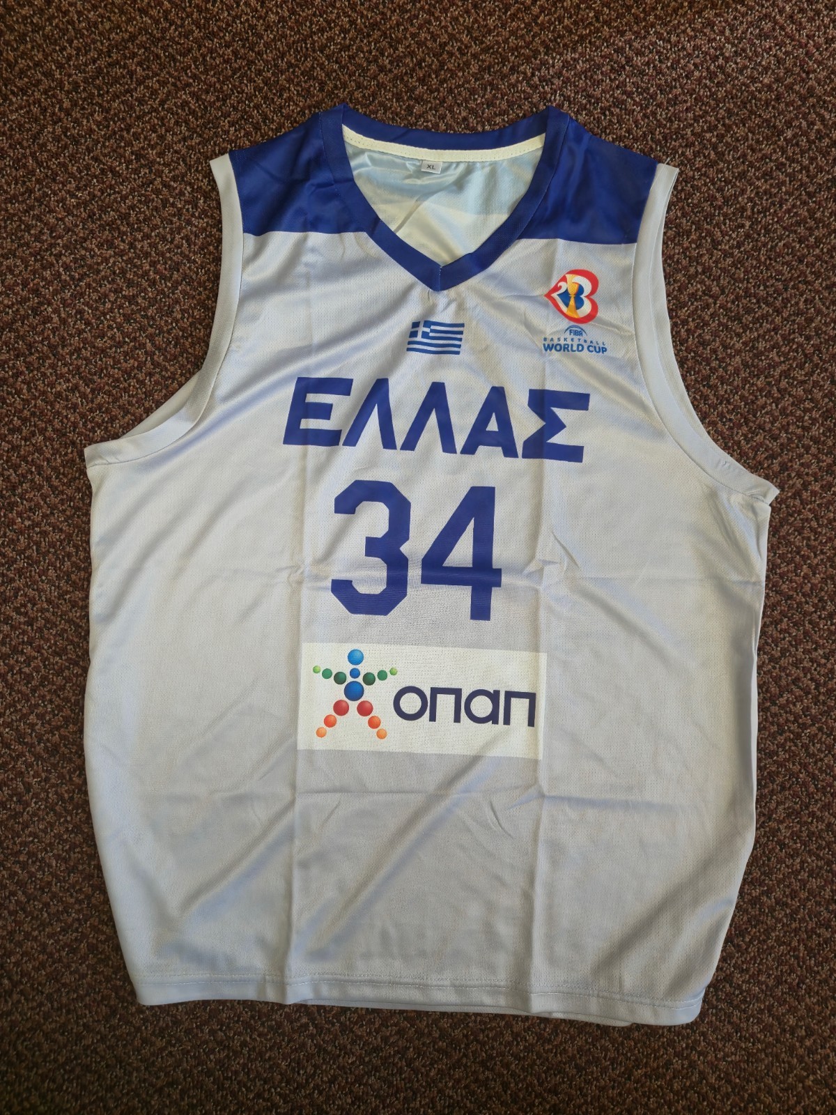 Giannis Antetokounmpo HELLAS Basketball Team Greece Adult Jersey Greek Freak XL