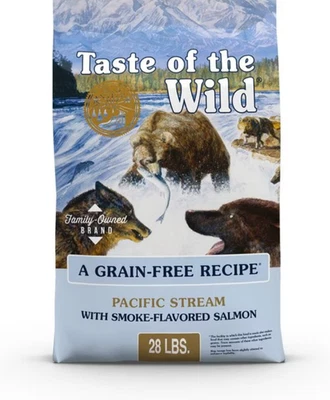 28 lbs Taste of the Wild Pacific Stream Smoke-Flavored Salmon Dog Food