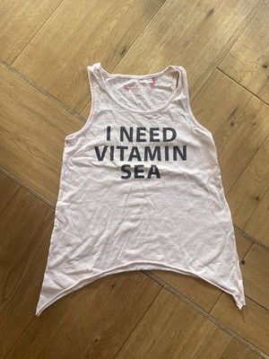 T-Shirt trägerlos, Gr. 140, rosa, George, Gina & Lucy, ''I NEED VITAMIN SEA''