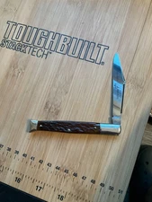 TVC7310 Vintage John Primble Belknap 5019 Bone Fishtail Knife w/ Etching