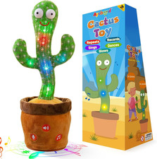 Dancing Talking Cactus Toy, Volume Adjustable, Repeats What You Say, 120 Songs