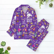 Taco Bell Pajamas Christmas, Taco Bell Womens Pajamas, Taco Bell Pajamas Family,