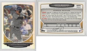 2013 Bowman Draft Draft Picks Chrome Refractor Austin Meadows #BDPP5
