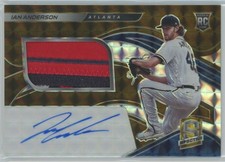 Ian Anderson 2021 Panini Spectra Gold RC Auto /10 Jersey #124 Atlanta Braves