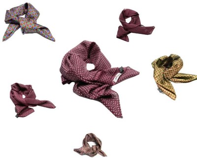 FOULARD UOMO di SETA FAZZOLETTO DA COLLO bordeaux SILK MADE IN