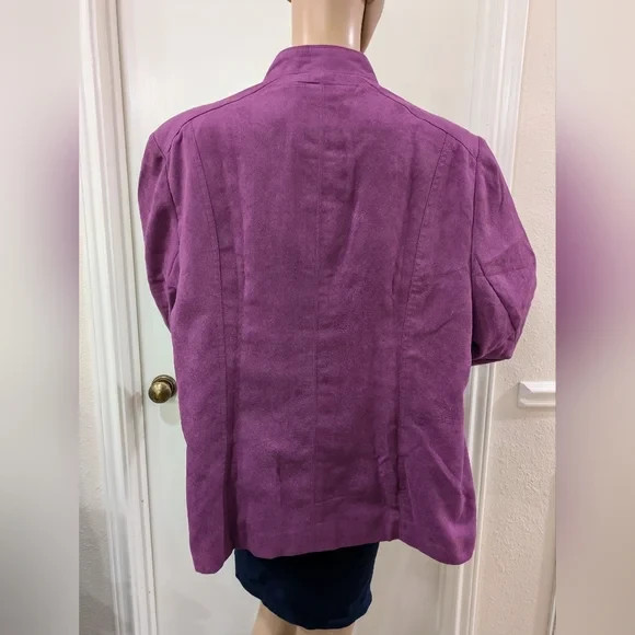 Lightweight Button-Up Jacket Blazer Polyester Plu… - image 2