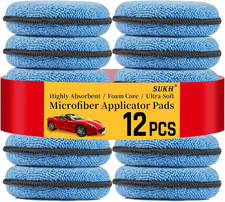 12 Pack Microfiber Foam Car Wax Applicator Pad - Foam Applicator Pads Detailing