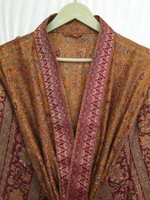 Pure Silk Orange- Maroon kimono Long Robe Gown Girl's Woman Silk Kimono KMO5478