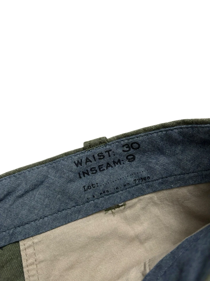 Pantalones Cortos Chinos J.CREW Para Hombre Talla 30 Verde Oscuro Algodón Sarga 9" Entrepierna Ciudad Foto 4 de 4