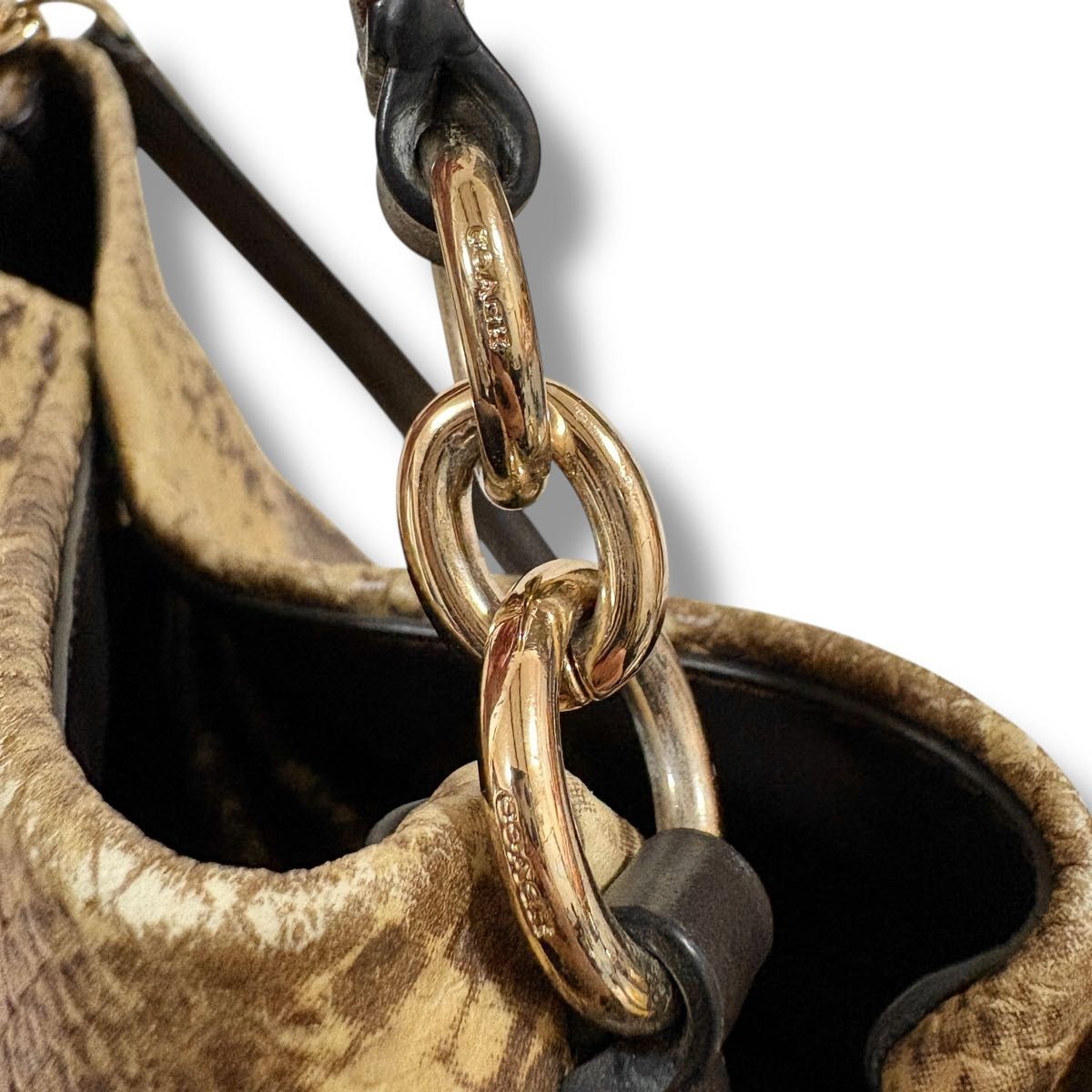 Excellent condition COACH python pattern snake em… - image 15