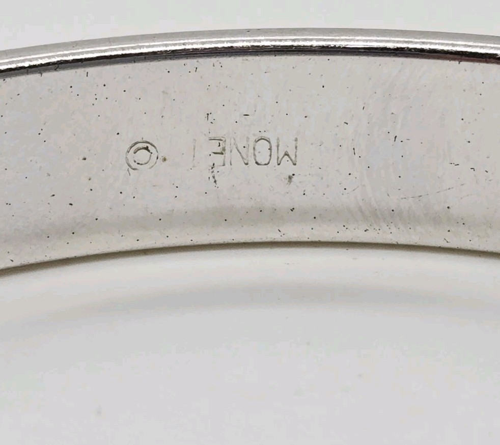 Monet Bangle Bracelet Silver tone Stackable textu… - image 4