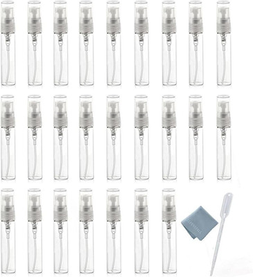 Elfenstal- 25Pcs Clear 5Ml 1/6Oz Glass Fine Mist Atomizer Bottle Spray Refillabl