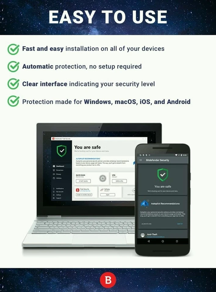 Bitdefender Total Security 2026 | 3 Years | 1-10 Devices | Windows Mac Android - Image 2 of 3