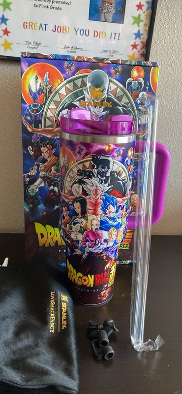 Stanley Quencher H2.0 FlowState Dragon Ball Super 40 oz Purple Handle Straw