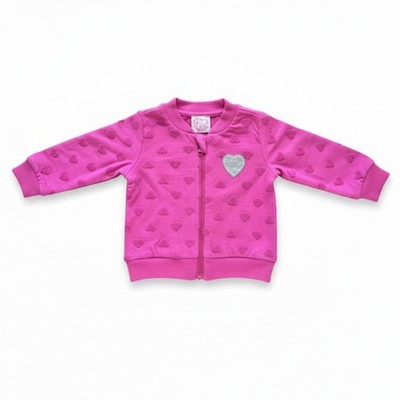 Chicco Mädchen Sweatshirt Baumwolle rosa mit Herzen 62