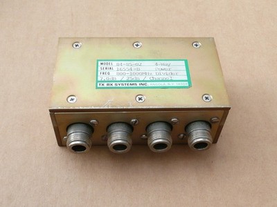 TX/RX Systems Inc. 4 way Splitter / Power Divider, RF, 800-1000 MHz