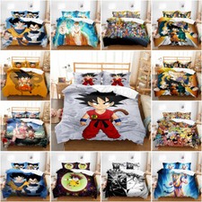 Juego de cama funda de edredón Dragon Ball funda de almohada individual doble tamaño king anime