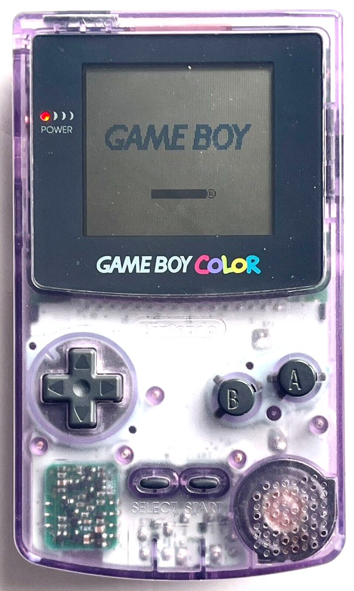 VINTAGE NINTENDO GAME BOY COLOR CLEAR PURPLE CONSOLE CGB-001 WITH 
