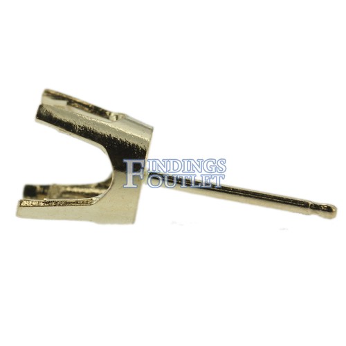 14k Yellow Gold Round Stud Earring Mounting Setting Push Back Post 4 Prong - Picture 4 of 58