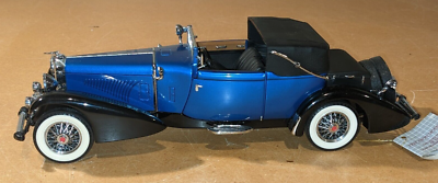 Vintage Franklin Mint 1933 Duesenberg J Victoria diecast Blue 1:24