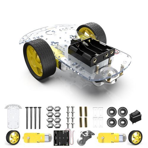 2WD Smart Robot Car Chassis Kit w/ Speed Encoder Battery Box for Arduino 2 Motor - Picture 1 of 11