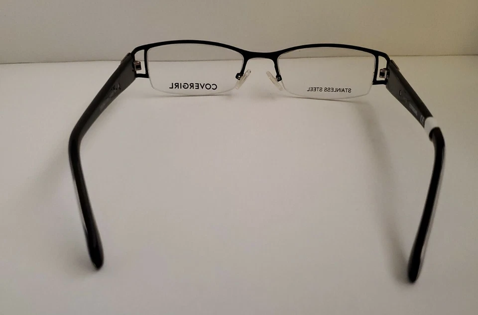 Gafas para mujer Covergirl CG0394-01 negro blanco rectángulo medio borde 51 18 135 Foto 4 de 4