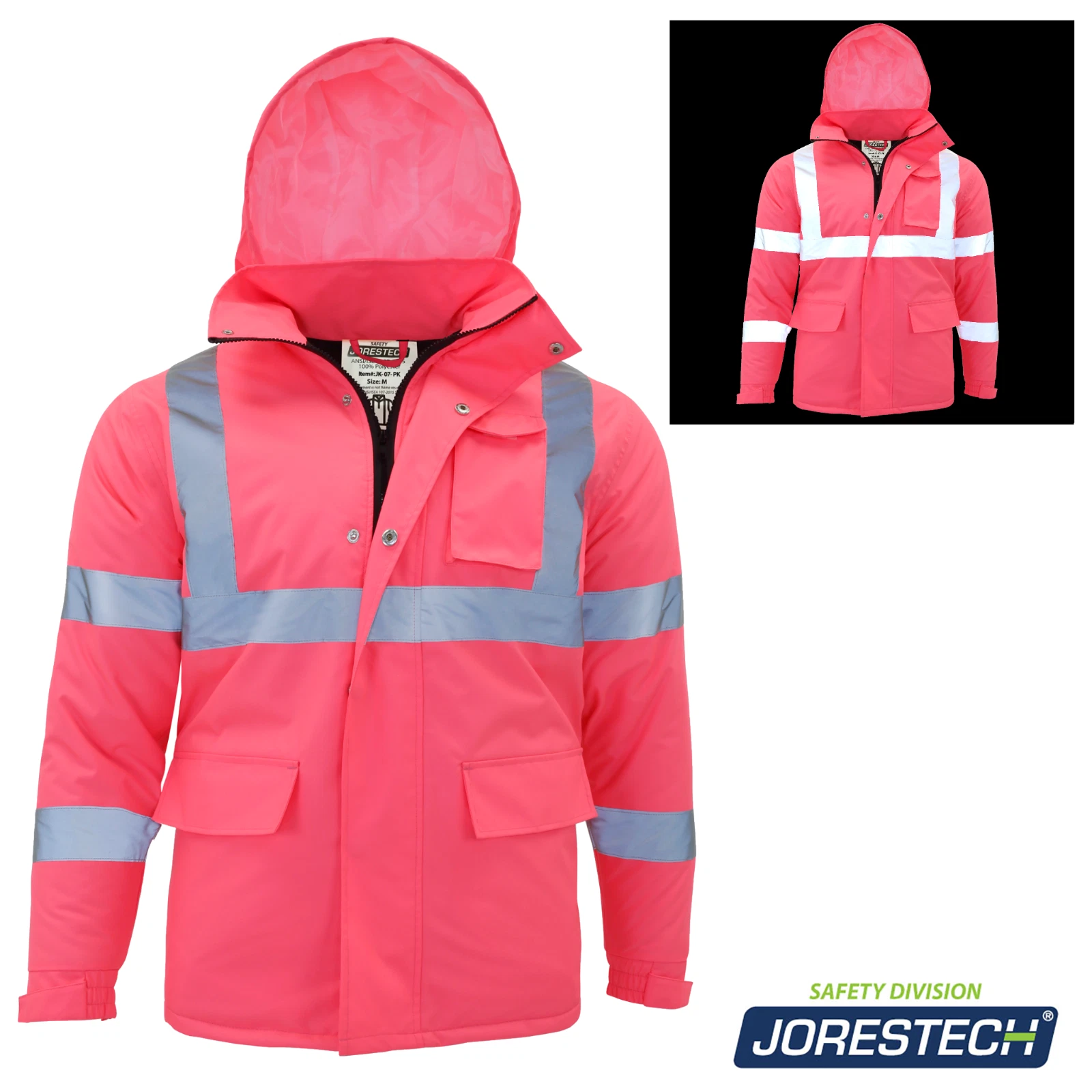 Hi-Vis Pink Safety Jacket with Reflective Stripes insulated Jorestech
Opens in a new window or tab